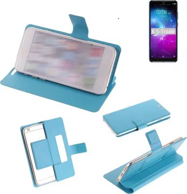 Produktbild von K-S-Trade Schutzhülle Handyhülle kompatibel mit ZTE Blade A5 2020 Flip cover Handy case Smartphone Klapphülle blau
