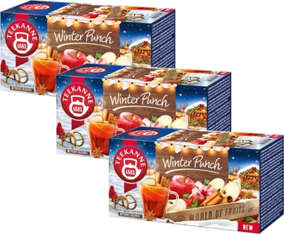 Immagine prodotto di Teekanne Winter Punch, 3 confezioni da 20 bustine - Tè invernale alla frutta con spezie