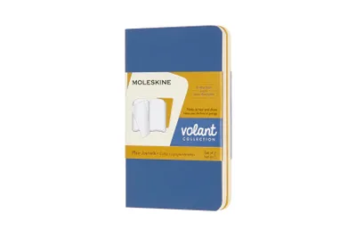 Produktbild von Moleskine Volant XS, 2er Set, Blanko, Soft Cover, Vergissmeinnicht Blau, Bernsteingelb