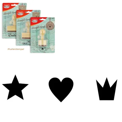 Produktbild von Stempel-Set Stern/Herz/Krone 15 mm