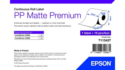 Immagine prodotto di Epson 7113427 Etichetta per stampante Bianco autoadesiva