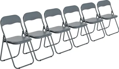 Produktbild von Gepolsterte Klappstühle von Harbor Housewares, Grau, 6 Stück