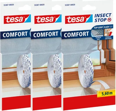 Obrázok produktu pre TESA samolepiaca páska na suchý zips na pripevnenie sietí proti hmyzu na okná 5,6 m biela x3