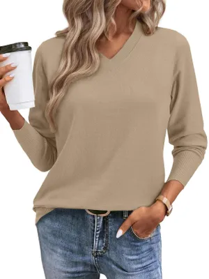 Immagine prodotto di Solidchoice - Maglione elegante a V da donna, ideale per l'autunno e l'inverno