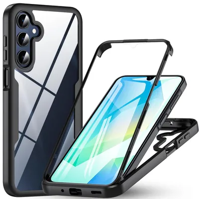 Image de Pour Samsung Galaxy A16 Full Cover 360 acrylique hybride TPU Housse de protection noire