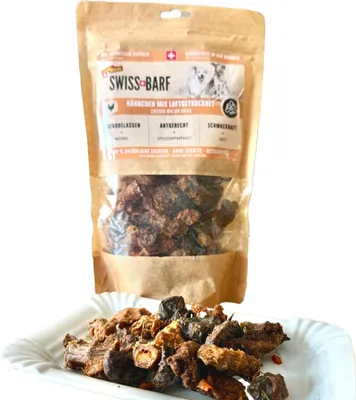 Produktbild von Deli Best Premium Swiss Barf Luftgetrocknet Hähnchen Mix 100% natürlich 350g