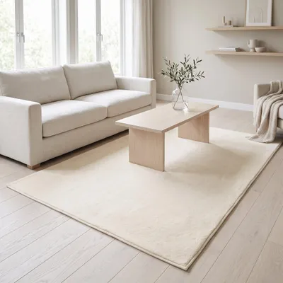 Productafbeelding van Vika Living Vloerkleed Hoogpolig - Wasbaar - Crème - 200x300 cm