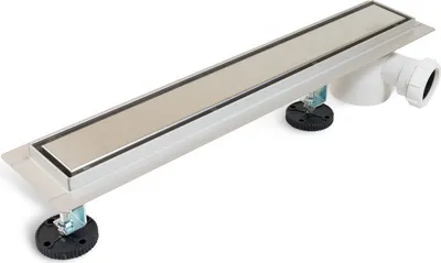 Produktbild von BALNEO Duschablauf Duplex Standard mit doppelseitigem Paneel und Seitensiphon Set 80 cm Edelstahl silber Chrom