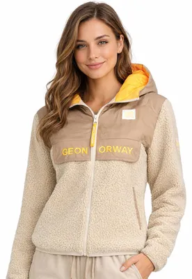 Productafbeelding van Geographical Norway WZ6660F/GN-Beige: Beige fleece trui voor dames