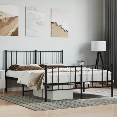 Produktbild von Bettgestell mit Kopf- und Fußteil Metall Schwarz 120x200 cm , Klassische Betten Design 2024