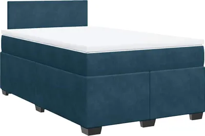 Produktbild von vidaXL Boxspringbett mit Matratze Dunkelblau 120x200 cm Samt