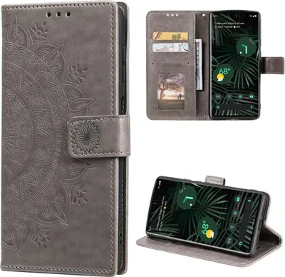 Immagine prodotto di Custodia per Google Pixel 6 Pro Custodia per telefono cellulare Custodia Flip Cover Custodia Mandala Grigio