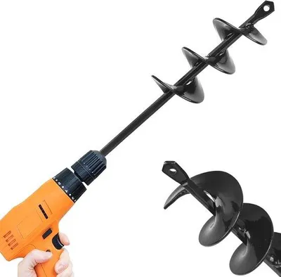Produktbild von Professionelles Gartenbohrwerkzeug für Pflanzen und Blumen | Gründurchbohrer für Gartenarbeit | Metallgriff