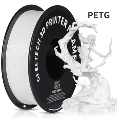 Produktbild von 3D-Drucker-Filament - PETG 1,75 mm - 1 kg Spule - Verhedderungsfrei - Vakuumverpackt - Weiß