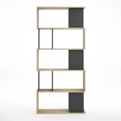 Immagine prodotto di Libreria Magda 7 vani struttura rovere e nero.