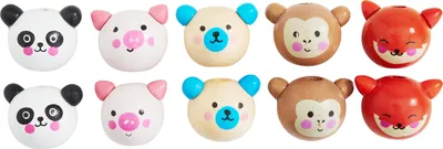 Produktbild von VBS Holzköpfe "Smart Animals", Ø 18 mm, 10 Stück