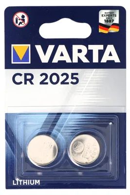 Image de Pile bouton VARTA CR2025, lot de 2, pile bouton au lithium, 3 V