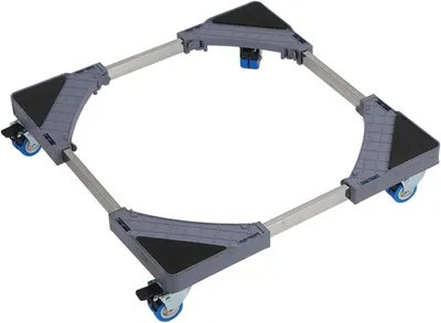 Produktbild von Waschmaschinenständer mit verstellbarer Basis für Kühlschränke und Klimaanlagen, belastbar bis 300 kg, aus Aluminiumlegierung, 42–70 cm
