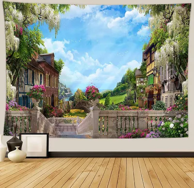 Produktbild von Urlaub Wandteppich Wohnkultur Landschaft Wandteppich Wohnzimmer Schlafzimmer Dekoration Wandteppich Zimmer Vorhang Strandtuch (180cm x 230cm, Farbe 10)