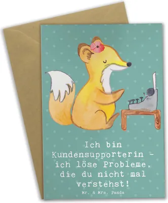 Produktbild von Mr. & Mrs. Panda babykarte Kundensupporterin Heldin - Meeresbrise - Geschenk, einladungskarten, weihnachtskarten, Serviceorientiert, Grußkarten, vatertagskarte, Beruf