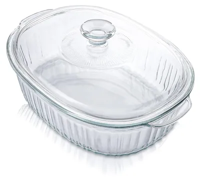 Image de Omgoods - Plat à four de 2,8 litres avec couvercle - Plat de cuisson en verre résistant à la chaleur