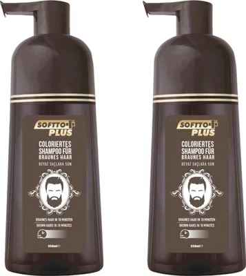 Produktbild von Softto Plus Braun-Haar Shampoo 2er Bundle – Natürliche Grauabdeckung für Männer