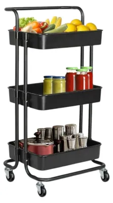 Image de Solidchoice - Étagère à roulettes à 3 niveaux pour ranger, idéale pour la cuisine et la salle de bain