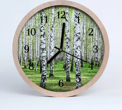 Produktbild von Holzuhr 30fi cm wanduhr - Birkenwald
