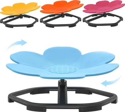 Produktbild von XINZI Sensory Toys Kinder-Drehstuhl, Drehstuhl, Blütenblatt-Sitz- und Drehsitz, für Kinder ab 3 Jahren, reguliert das Körpergleichgewicht (Blau)