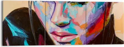 Produktbild von Bild auf Leinwand - Leinwandbild - Frau Emotionen Gesicht Mehrfarbig - 150x50cm - Wand Bild - Wanddeko - Leinwanddruck - Bilder - Kunstdruck - Leinwand bilder - Wandkunst - CA150x50-2930
