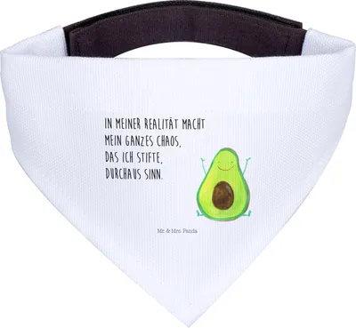 Produktbild von Mr. & Mrs. Panda Halstuch Hund Avocado Glücklich - Weiß - Geschenk, Chaos, Tuch, Schal Für Hunde, Verrückt, Hundehalstuch, Chaotisch, Frucht