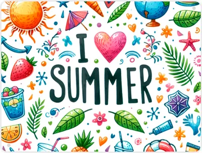 Produktbild von Sommer Metallschild XL in 21x28 cm mit Spruch I love summer