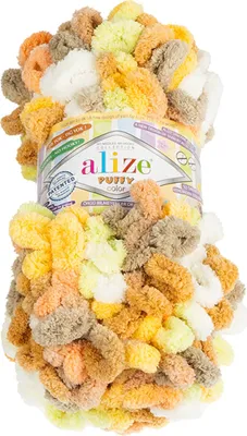 Zdjęcie produktu dla Przędza PUFFY color - 100 g / 9 m - biała, beżowa, zielona