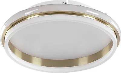 Produktbild von BELIANI LED Deckenleuchte Gold und Weiß Metall Ringförmig Warmweißes Licht Modern für Wohnzimmer Küche Bad Schlafzimmer Esszimmer Flur