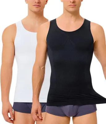 Produktbild von TAILONG 2er-Pack Kompressionsshirt für Herren, Bodyshaper, Bauchweg-Shirt, Tank-