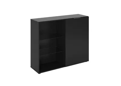 Produktbild von Kleiner schwarzer Aufbewahrungsschrank, 99,1 cm hoch x 81,3 cm breit x 31,5 cm tief
