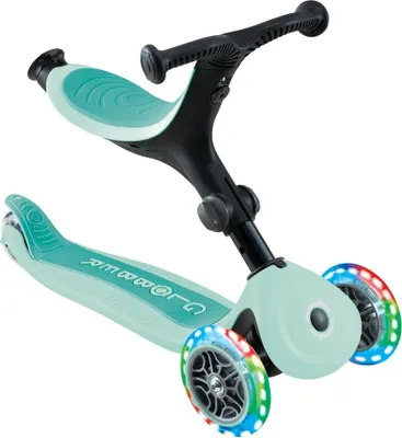 Obrázok produktu pre GLOBBER GO-UP ACTIVE LIGHTS - trojkolka, balančný bicykel a kolobežka 3 v 1, 120/80 mm, 3 kolieska, nastaviteľná výška, mentolová