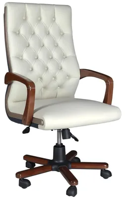 Immagine prodotto di Sedia da ufficio ergonomica bianca in legno e tessuto dal design moderno