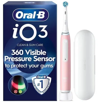 Produktbild von Oral-B iO Series 3 Elektrische Zahnbürste Blush Pink mit Reiseetui Set