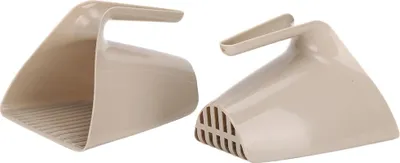 Zdjęcie produktu dla 2Pcs Plastikowa kuweta dla kota Łopatka do czyszczenia toalety dla kota Łopatka do toalety dla kota z uchwytem (16x13x11cm)