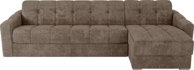 Produktbild von Eckschlafsofa mit Matratze - Strukturstoff - Taupe - Liegefläche 160 cm - Matratze 22 cm mit Memory Schaum - DARIELO