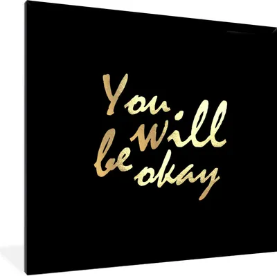 Produktbild von MuchoWow® Gerahmtes Poster Zitat - Motivation - Gold - Schwarz 40x40 cm - Poster mit Schwarzem Bilderrahmen Wandposter Rahmen Foto Bilder - Mit Rahmen - Wanddekoration Schlafzimmer
