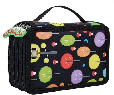 Image de Étui à crayons 72 compartiments - Grande capacité - Trousse multifonctionnelle à fermeture éclair - École et bureau - Noir