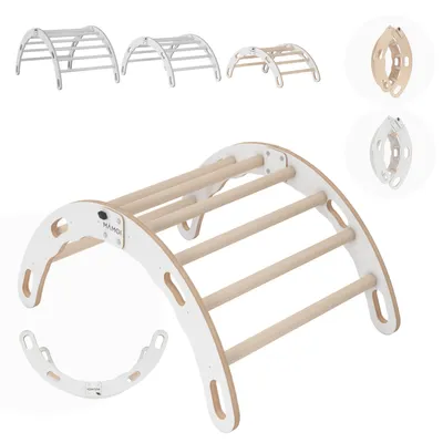 Produktbild von MAMOI® Kletterbogen, Kletterdreieck, Baby klettern, Regenbogenwippe aus holz, Holzbogen für Kinder, Spielplatz, Klettergerüst indoor ab 1 jahr 2/3