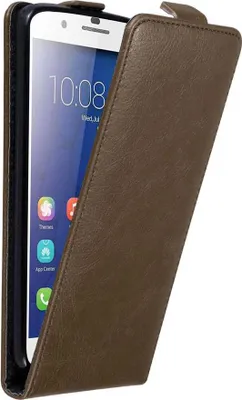 Produktbild von Cadorabo Hülle für Honor 6 PLUS Schutz Hülle in Braun Flip Etui Handyhülle Case Cover