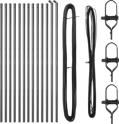 Produktbild von Möbel Zaunpfosten 13 Stück Grau Ø32 mm 210 cm Verzinkter Stahl - Zaunzubehör 42004217
