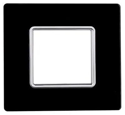 Immagine prodotto di Placca compatibile Bticino Matix 2 moduli vetro colore nero