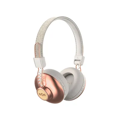 A pair of wireless headphones on a white background.