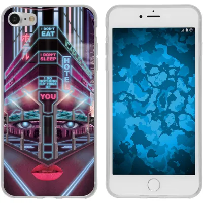 Produktbild von PhoneNatic Case kompatibel mit Apple iPhone 7 / 8 / SE 2020 Silikon-Hülle Retro Wave Cyberpunk.02 M5