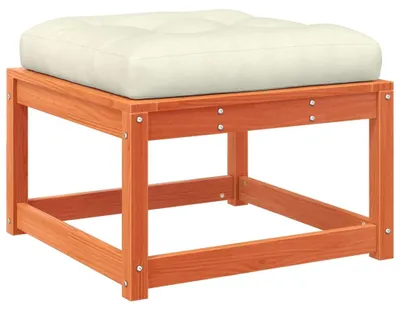 Immagine prodotto di vidaXL Sgabello da giardino con cuscino in legno di pino massiccio marrone cera